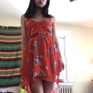 Orange floral dress